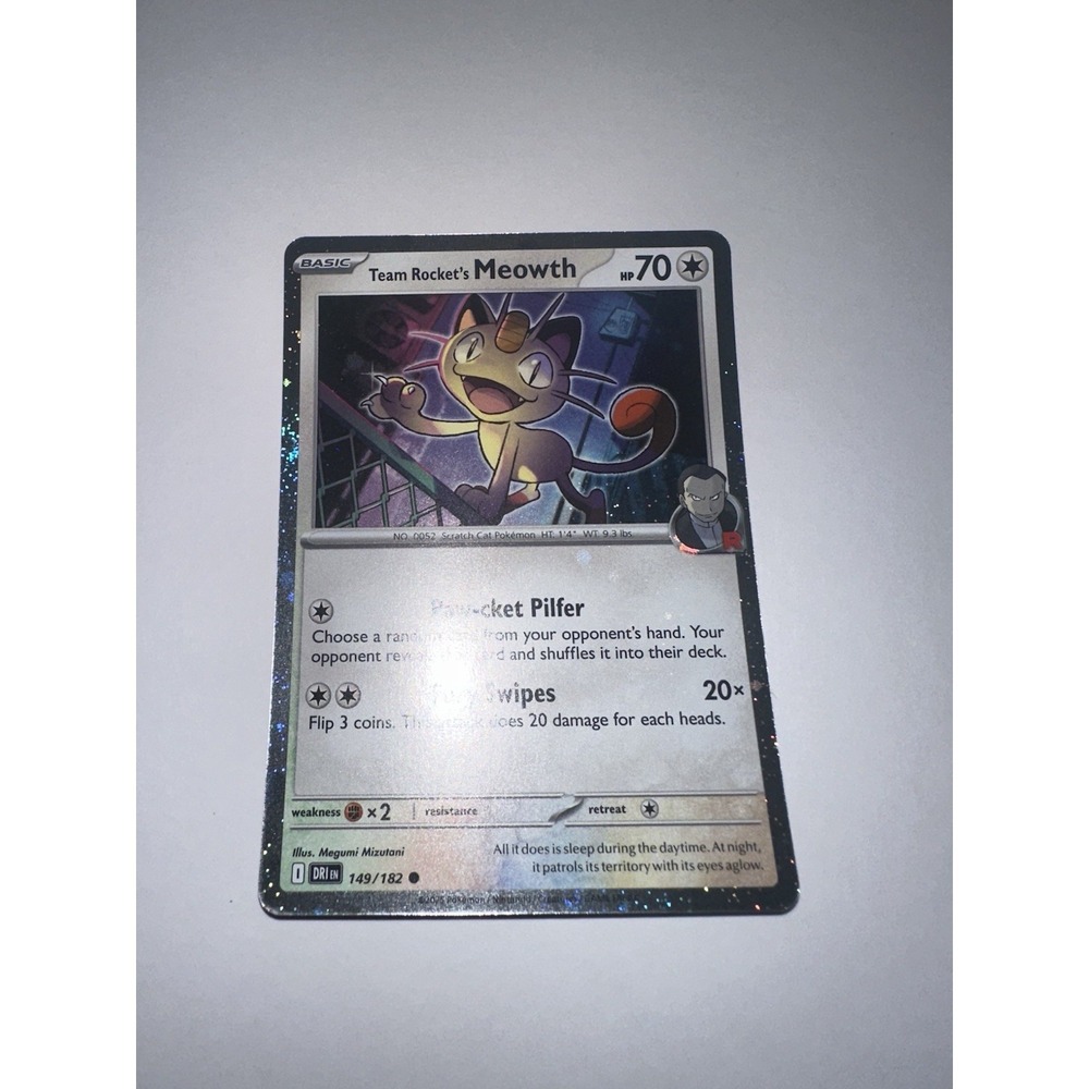 Team Rocket's Meowth (Cosmos Holo) Cards Pokemon‎ Card 149/182 NM Near mint